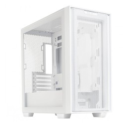 Gabinete Gamer ASUS A21 Blanco - Mini Torre Micro ATX/Mini ITX - Panel Lateral Transparente