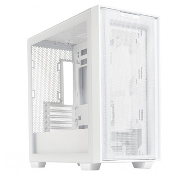 Gabinete Gamer ASUS A21 Blanco - Mini Torre Micro ATX/Mini ITX - Panel Lateral Transparente