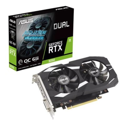 Tarjeta de Video ASUS Dual GeForce RTX 3050 OC Edition - 6GB - 96-bit - PCI-E 4.0 - GDDR6 - HDMI - DisplayPort - DVI-D - DUAL-RTX3050-O6G