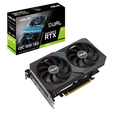 Tarjeta de Video ASUS Dual GeForce RTX 3060 V2 OC Edition - 12GB - 192-bit - PCI-E 4.0 - GDDR6 - HDMI - DisplayPort - DUAL-RTX3060-O12G-V2