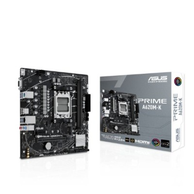 Tarjeta Madre ASUS PRIME A620M-K - Socket AM5 - 2x DDR5 - 4800/6200(OC)/7200+(OC)MHz - HDMI - VGA - USB 2.0/3.2 - Micro ATX - PRIME A620M-K