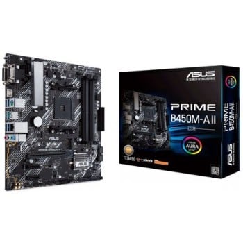 Tarjeta Madre ASUS PRIME B450M-A II/CSM - Socket AM4 - 4xDDR4 - 2133/4400(OC) MHz - HDMI - VGA - USB 2.0/3.2 - Micro ATX - PRIME B450M-A II/CSM