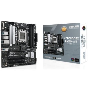 Tarjeta Madre ASUS PRIME B650M-A II-CSM - Socket AM5 - 4x DDR5 - 4800/5200/6400+(OC)MHz - HDMI - VGA - DisplayPort - USB 2.0/3.2 - Micro ATX - PRIME B650M-A II-CSM
