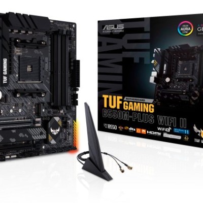 Tarjeta Madre ASUS TUF GAMING B550M-PLUS WIFI II - Socket AM4 - 4xDDR4 - 2133/3200/4866(OC) MHz - HDMI - DisplayPort - USB 2.0/3.2 - Micro ATX - TUF GAMING B550M-PLUS WIFI II