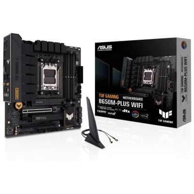 Tarjeta Madre ASUS TUF GAMING B650M-PLUS WIFI - Socket AM5 - 4x DDR5 - 4800/5200/6400+(OC) MHz - HDMI - DisplayPort - USB 2.0/3.2 - Micro ATX - TUF GAMING B650M-PLUS WIFI