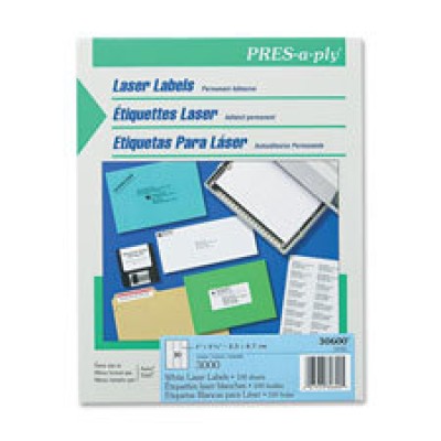 Etiquetas Blancas Avery PRES-a-ply - 2.5 x 6.7cm - 3000 - 30600