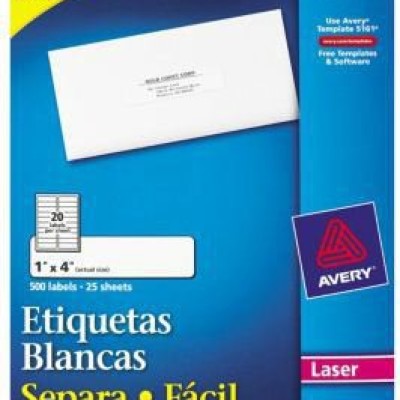 Etiqueta Avery 5261 - Blanca Permanente - Láser - 20 etiquetas por Hoja - 5261