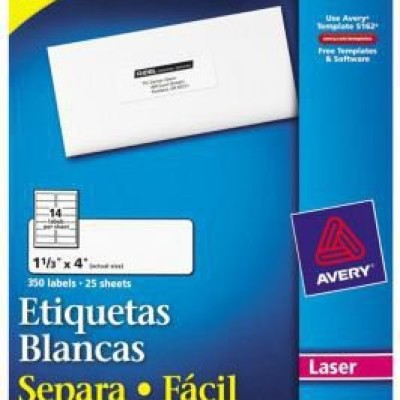 Etiqueta Avery 5262 - Blanca Permanente - Láser - 14 etiquetas por Hoja - 350PK - 5262