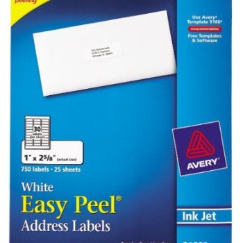 Etiqueta Avery 8160 - Blanca Permanente - InkJet - 30 etiquetas por Hoja - 750PK - 8160 Etiqueta Avery 8160 - Blanca Permanente - InkJet - 30 etiquetas por Hoja - 750PK - 8160