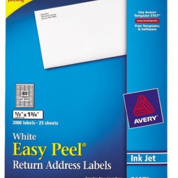 Etiqueta Permanente Avery 8167 - 1.27 x 4.4 cm - InkJet - 80 Etiquetas por Hoja - 2000 Etiquetas - 8167