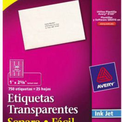 Etiqueta Transparente 2 x 4 INK 1 X 2 5 6 (2.5 X 6.7CM) - 8660
