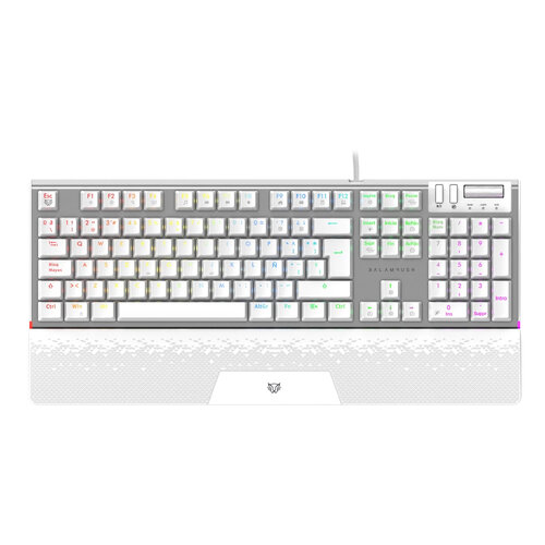 Teclado Gamer Balam Rush Dominate Expert GK979 - Mecánico RGB - Switch MX Rojo - Blanco - BR-936798