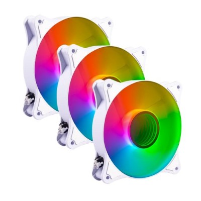 Kit de Ventiladores Balam Rush Eolox Blaze EX90KW - 120mm - 3 Pines - RGB - 3 Piezas - Blanco - BR-937955 Kit de Ventiladores Balam Rush Eolox Blaze EX90KW - 120mm - 3 Pines - RGB - 3 Piezas - Blanco - BR-937955