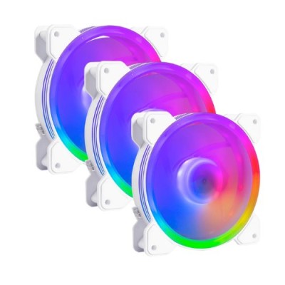 Kit de Ventiladores Balam Rush Eolox Blaze EX50KW - 120mm - 1500 RPM - 3 Pines - 3 Piezas - Blanco - BR-937993 Kit de Ventiladores Balam Rush Eolox Blaze EX50KW - 120mm - 1500 RPM - 3 Pines - 3 Piezas - Blanco - BR-937993