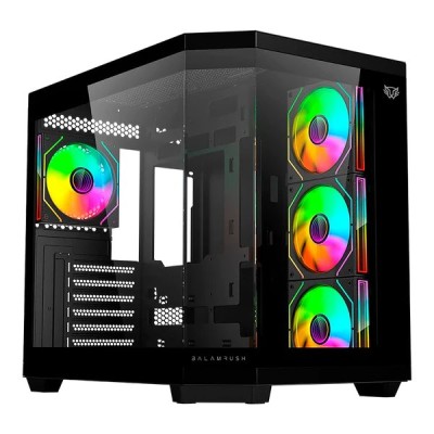 Gabinete Gamer Balam Rush Tank Master 9600 TB - Media Torre - ATX/Micro ATX/Mini ITX - 4x Ventiladores - Panel Lateral - Negro - BR-938679