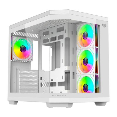 Gabinete Gamer Balam Rush Tank Master 9600 TB - Media Torre - ATX/Micro ATX/Mini ITX - 4x Ventiladores - Panel Lateral - Blanco - BR-938686