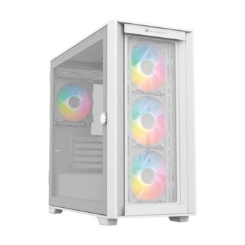 Gabinete Gamer Balam Rush Carbono Twin Mate 8000 - Media Torre - Micro ATX/Mini ITX - 4x Ventiladores - Panel Lateral - Blanco - BR-938785