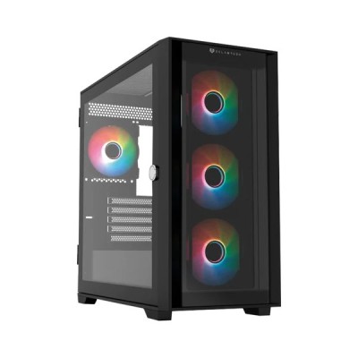 Gabinete Gamer Balam Rush Carbono Twin Mate 6000 - Mini Torre - Micro ATX/Mini ITX - 4x Ventiladores - Panel Lateral - Negro - BR-938815