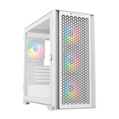 Gabinete Gamer Balam Rush Carbono Twin Mate 6000 - Mini Torre - Micro ATX/Mini ITX - 4x Ventiladores - Panel Lateral - Blanco - BR-938822