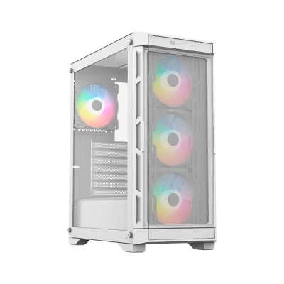 Gabinete Gamer Balam Rush Carbono Twin Mate 5000 - Media Torre - ATX/Micro ATX/Mini ITX - 4x Ventiladores - Panel Lateral - Blanco - BR-938846