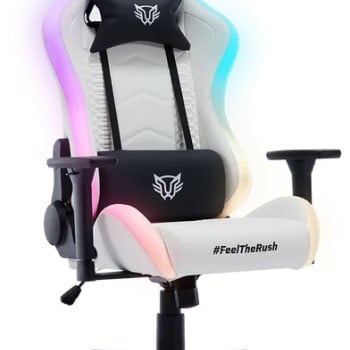 Silla Gamer Balam Rush Lightning Rush V2 - Blanco con RGB - Hasta 150kg - Modelo BR-940573