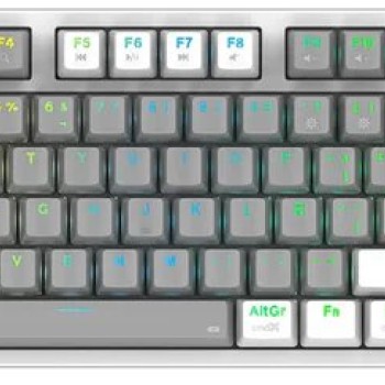 Teclado Gamer Balam Rush Level Pro GK990 Inalámbrico RGB Switch Rojo Gris-Blanco