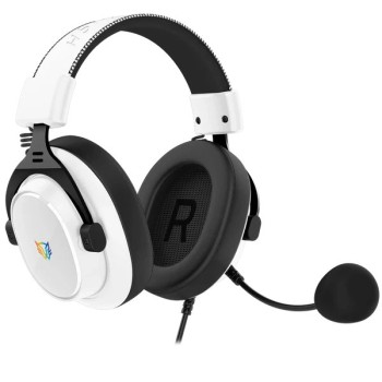 Diadema Gamer Balam Rush Aviator Expert HA777 - Alámbrico - Micrófono - Blanco con Negro - BR-941150