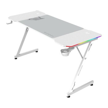 Escritorio Gamer Balam Rush Olympus Spot Glow MRX6000 - 140x60cm - Hasta 100kg - Blanco - BR-941402
