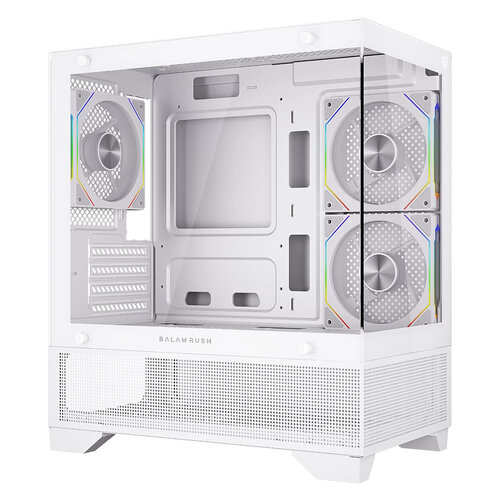 Gabinete Gamer Balam Rush Tank Perform 3200 Legend - Mini Torre Micro ATX/ITX con 3 Ventiladores - Blanco BR-941662