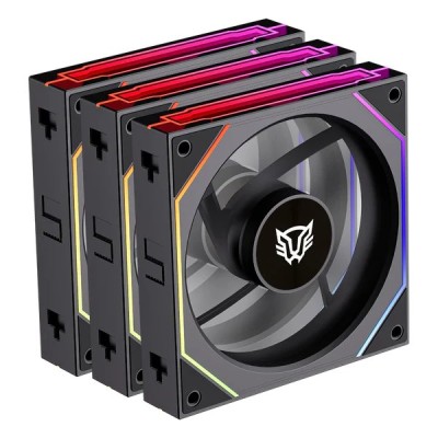 Ventilador Balam Rush Eolox Link EXL95 - 120mm - 4 pin - RGB - Negro - 3 Piezas - BR-942089