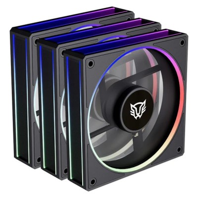 Ventilador Balam Rush Eolox Bora-R EXB85R - 120mm - 4-pin - Negro - RGB - 3 Piezas - BR-942140