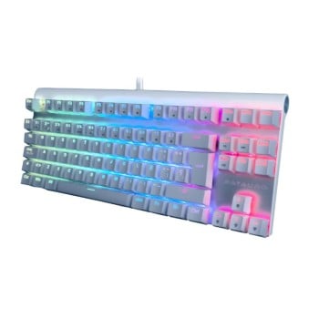 Teclado Gamer Batauro Aubrac - Alámbrico - Español - RGB - Switch Azul - Blanco - ABR-400-WBL
