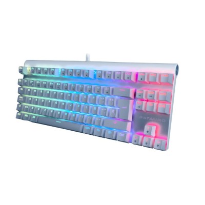 Teclado Gamer Batauro Aubrac - Alámbrico - Español - RGB - Switch Rojo - Blanco - ABR-400-WRD