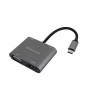 Hub USB Batauro AD-70 - USB-C a HDMI / VGA / USB-A - Gris - AD-70