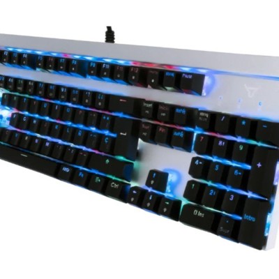 Teclado Gamer Batauro Beliarde - Alámbrico - Español - RGB - Switch Rojo - Blanco - BLD-500-WRD