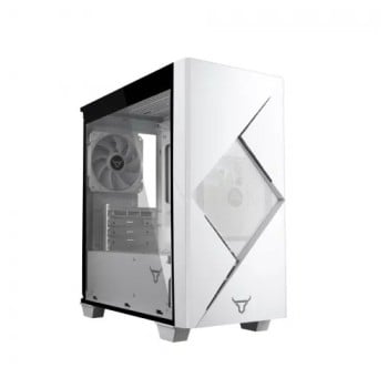 Gabinete Gamer BATAURO Enfiniti - Mini Torre - Micro ATX/ITX - 2x Ventiladores - Panel Lateral - Blanco - ENF-400-W