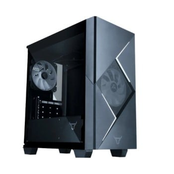 Gabinete Gamer Batauro Enfiniti - Mini Torre - Micro ATX/ITX- 1 Ventilador - Panel Lateral - Fuente 450W - ENF-450-B NEGRO