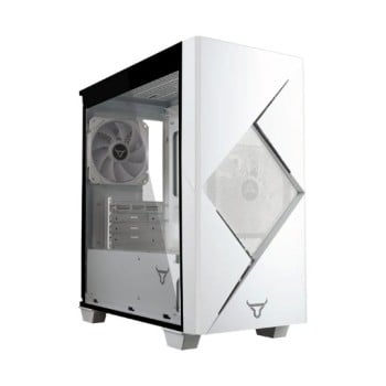 Gabinete Gamer Batauro Enfiniti - Mini Torre - Micro ATX/ITX - 1 Ventilador - Panel Lateral - Fuente 450W - Blanco - ENF-450-W BLANCO