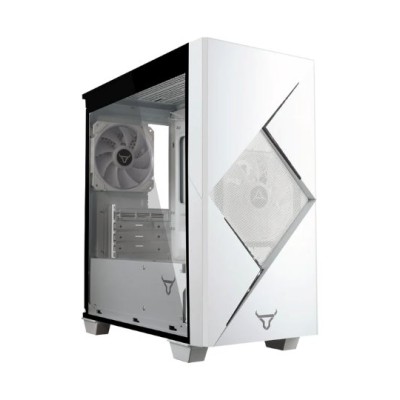 Gabinete Gamer Batauro Enfiniti - Mini Torre - Micro ATX/ITX - 1 Ventilador - Panel Lateral - Fuente 450W - Blanco - ENF-450-W BLANCO