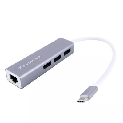 Hub USB Batauro HU-50 - USB-C a 3x USB-A / Ethernet - Gris - HU-50