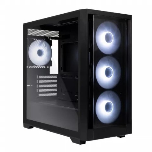 Gabinete Gamer Batauro Lander - Media Torre Micro ATX/Mini-ATX - 4 Ventiladores LED - Panel Lateral Vidrio - Modelo LDR-600-BK