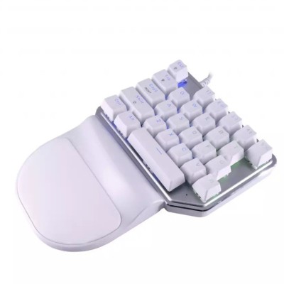 Teclado manual Gamer Batauro Nelore - Alámbrico - Derecho - RGB - Switch Azul - Blanco - NLR-100-PBL