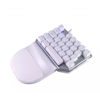 Teclado manual Gamer Batauro Nelore - Alámbrico - Derecho - RGB - Switch Azul - Blanco - NLR-100-PBL