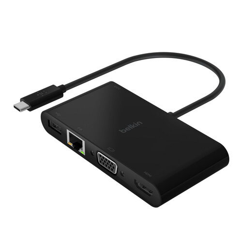 Hub USB-C Belkin con HDMI, VGA, Ethernet y USB 3.0 - 100W - Modelo AVC004BTBK