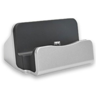 Cargador USB de Pedestal BRobotix 005027 - Micro USB - Plata - 005027
