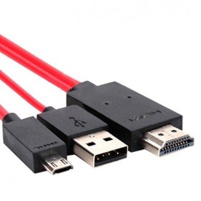 Cable BRobotix 017828 - HDMI - USB - Micro USB - Rojo - 017828