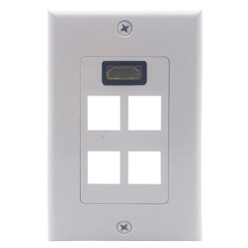 Placa de Pared BRobotix - HDMI - 4 Salidas - Blanco - 180404