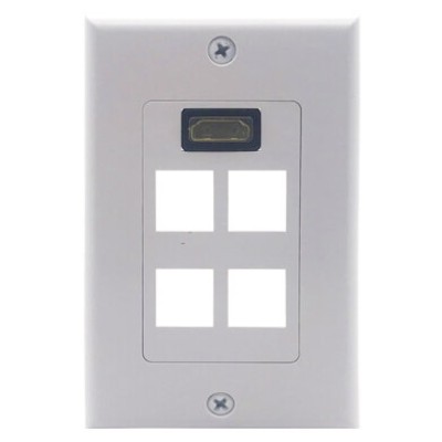 Placa de Pared BRobotix - HDMI - 4 Salidas - Blanco - 180404