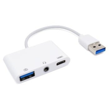 Convertidor BRobotix - USB 3.0 a USB A/ 3.5 mm/ USB C - Blanco - 6000335