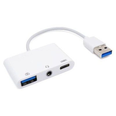 Convertidor BRobotix - USB 3.0 a USB A/ 3.5 mm/ USB C - Blanco - 6000335
